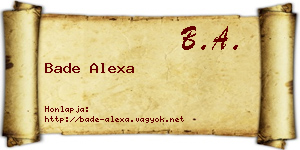 Bade Alexa névjegykártya